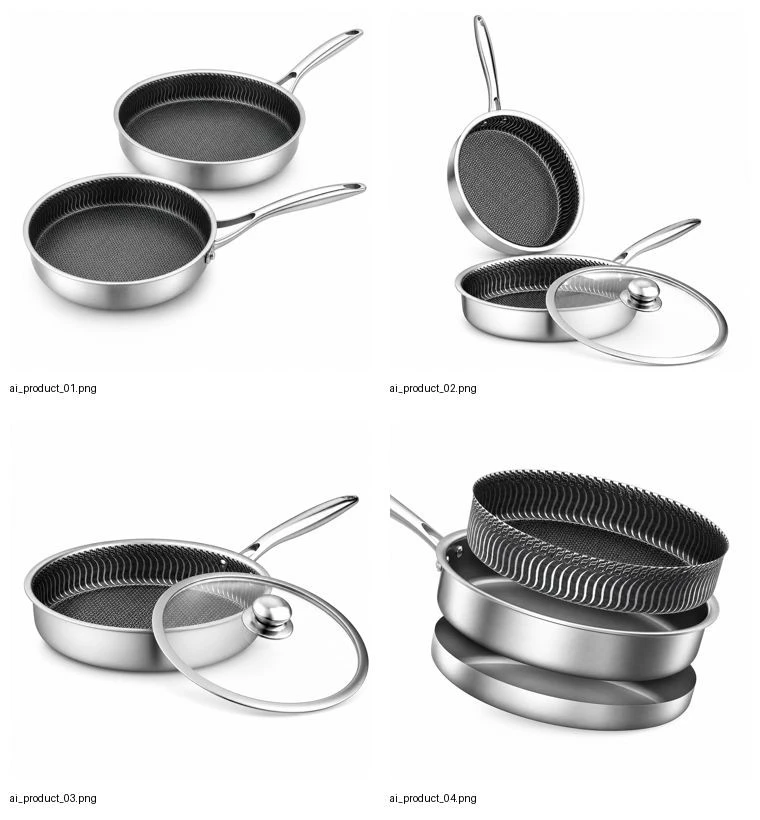 3 Ply Stainless Steel Non Stick Frying Pan high quality